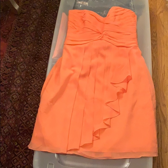 David’s Bridal Neon Pink Strapless Wedding Dress - Picture 2 of 8